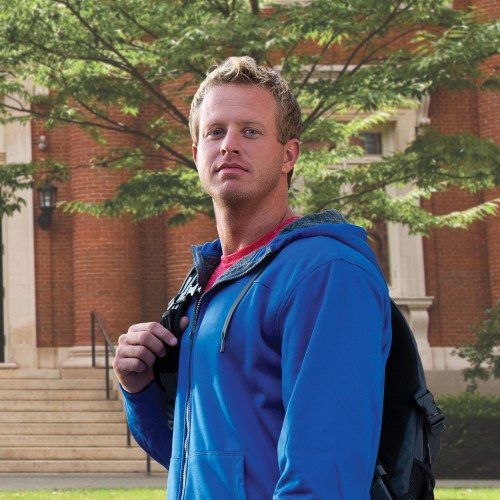 Military student on campus